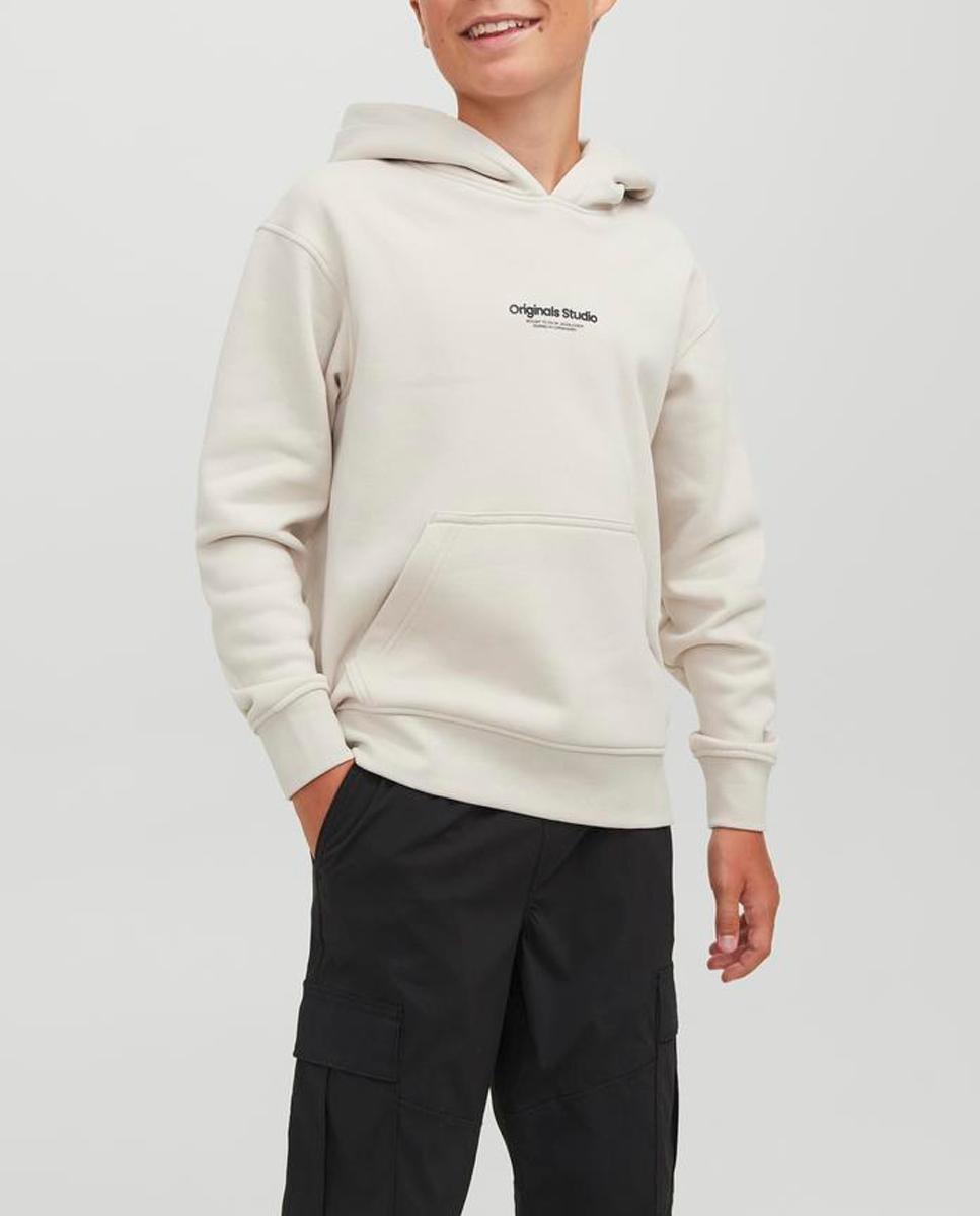 Imagen 0 de Sudadera de niño con capucha y letras en frontal