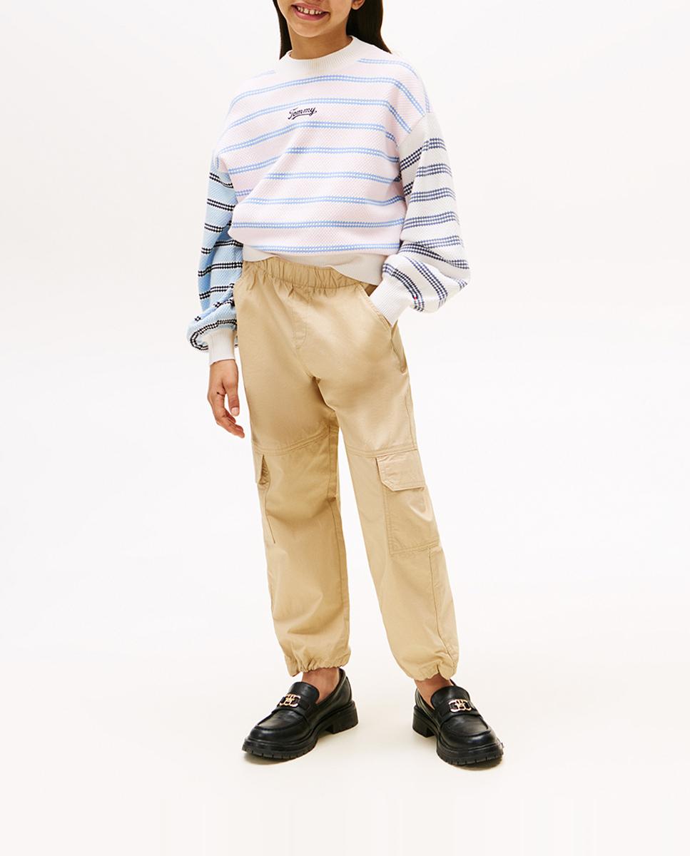 Imagen 0 de Pantalón de niña largo recto con cintura elástica