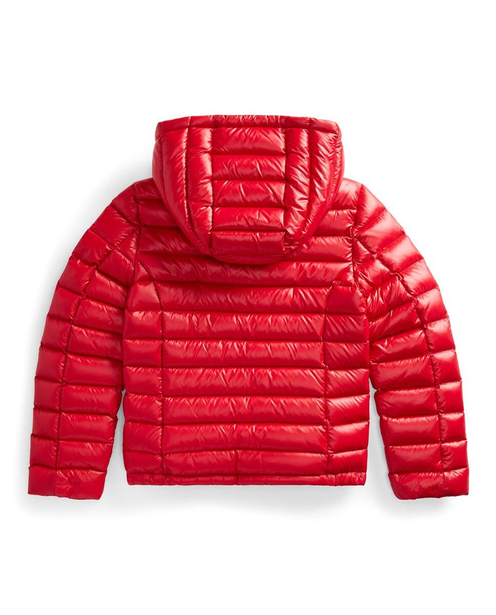 Blusão acolchoado vermelho de menina com capuz Polo Ralph Lauren Vermelho-4