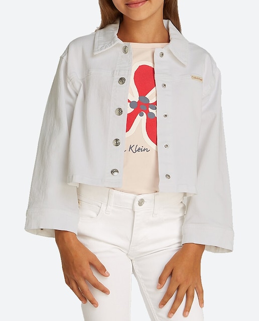 Imagen 0 de Cazadora vaquera de niña lavado blanco