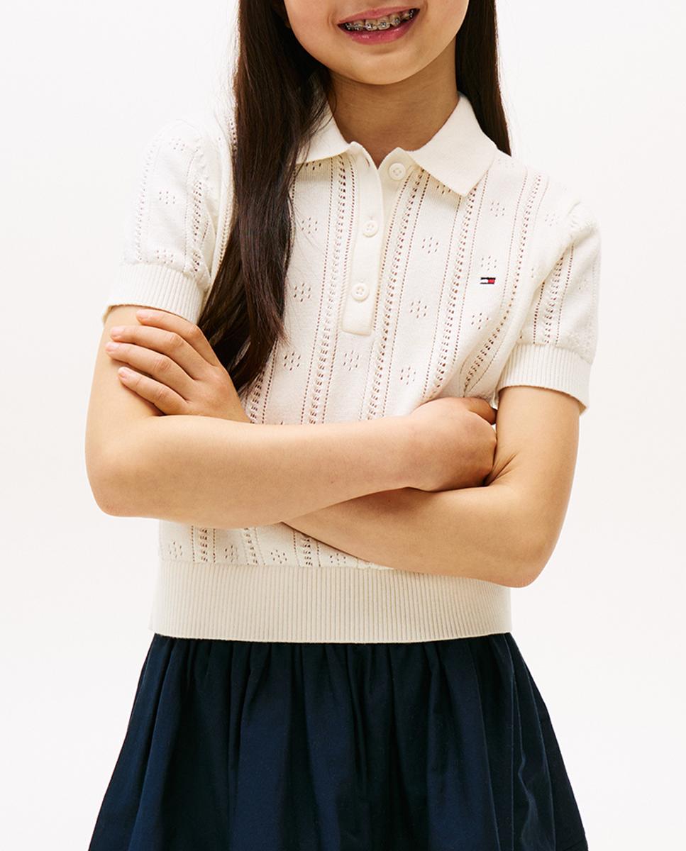 Imagen 0 de Jersey de niña estilo polo con bandera bordada