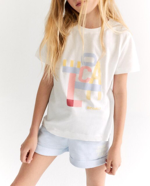 Imagen 0 de Camiseta niño manga corta con frase en pecho