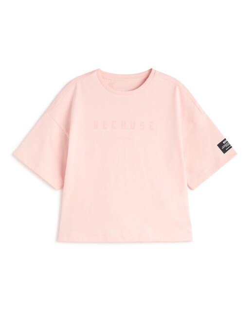 Imagen 0 de Camiseta niña manga corta con frase en el pecho