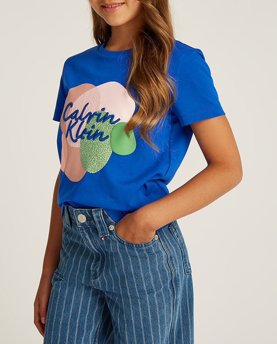Imagen 0 de Camiseta de niña manga corta con logo multicolor