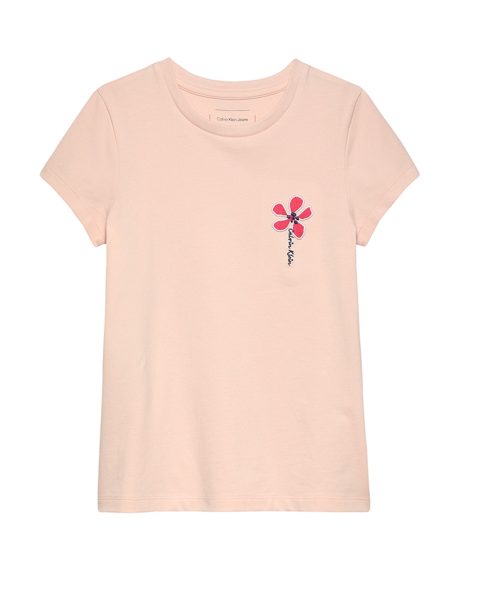 Imagen 0 de Camiseta de niña manga corta con flor pequeña estampada