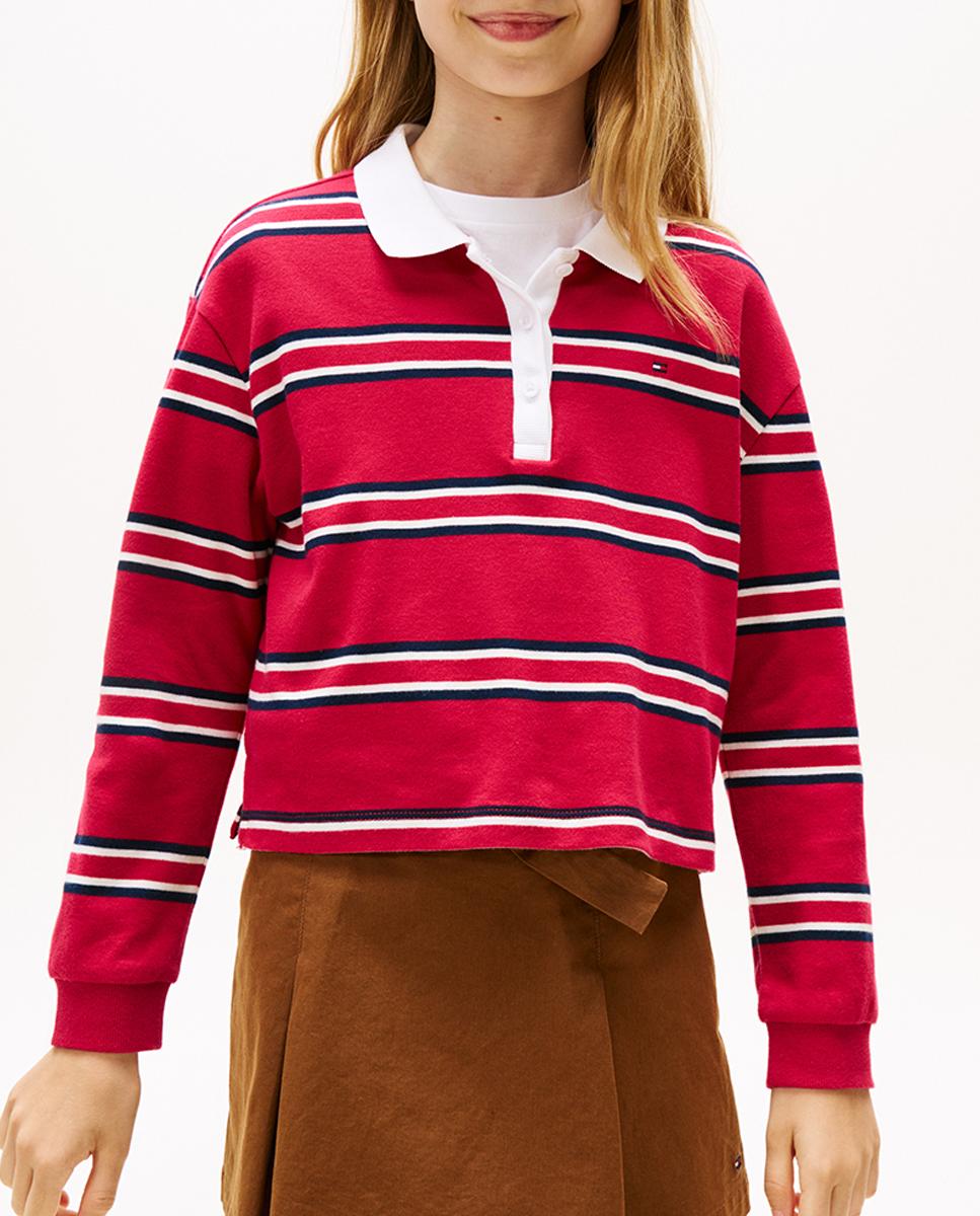 Imagen 0 de Polo de niña de manga larga de rayas