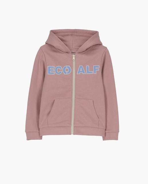 Imagen 0 de Sudadera niña con cremallera frontal, logo estampado frontal y capucha