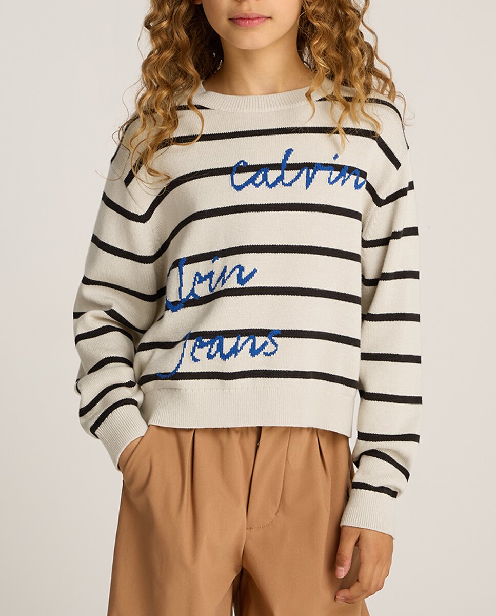 Imagen 0 de Jersey de niña rayas con logo