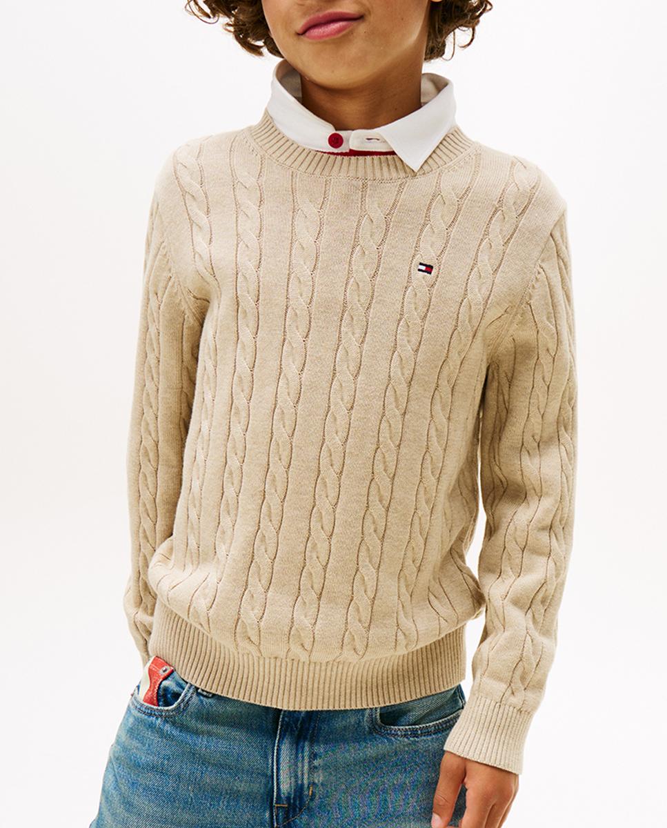 Imagen 0 de Jersey de niño de cable y cuello redondo