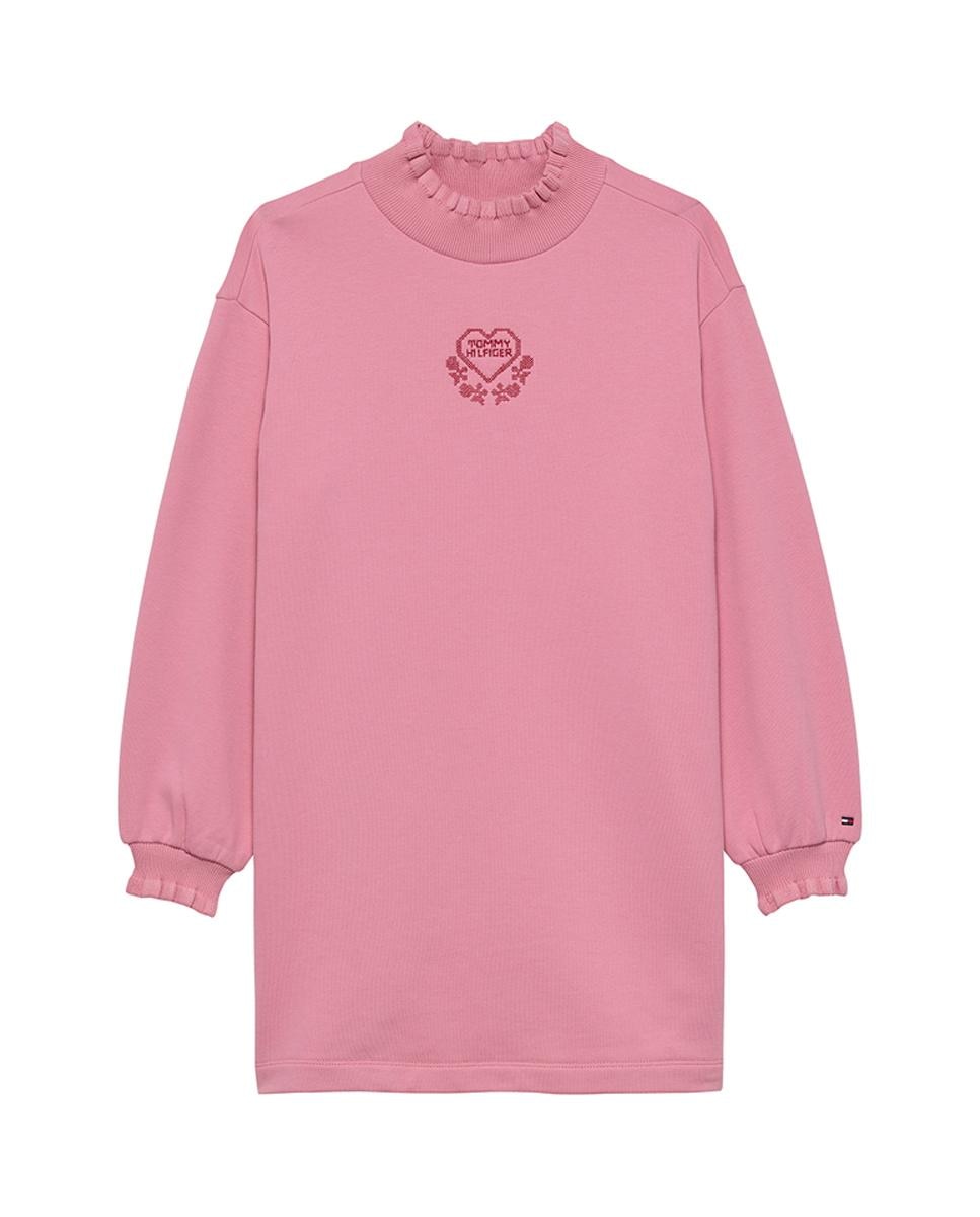 Imagen 0 de Vestido de bebé niña con cuello fruncido y logo de corazón