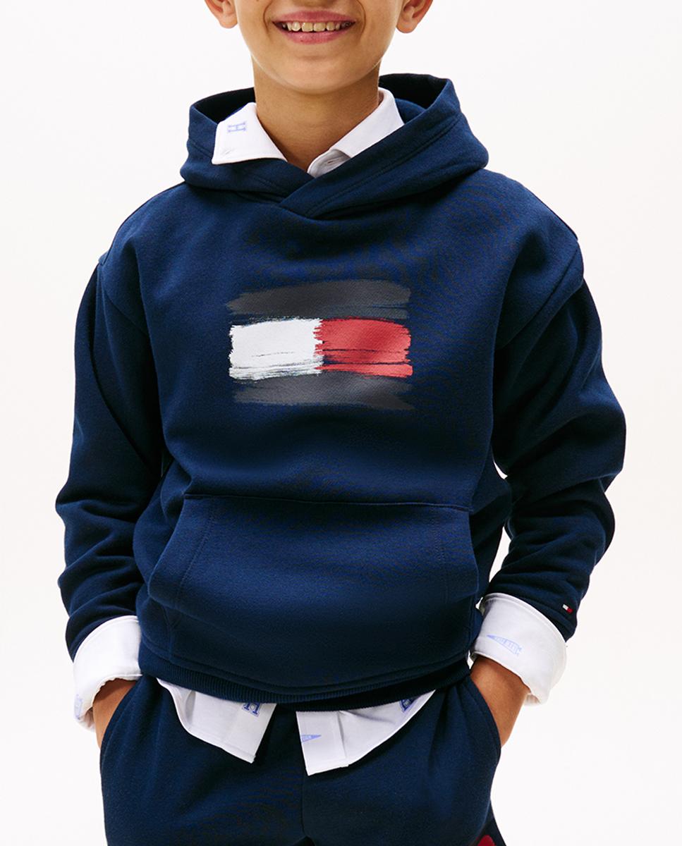 Imagen 0 de Sudadera de niño con capucha y logo frontal