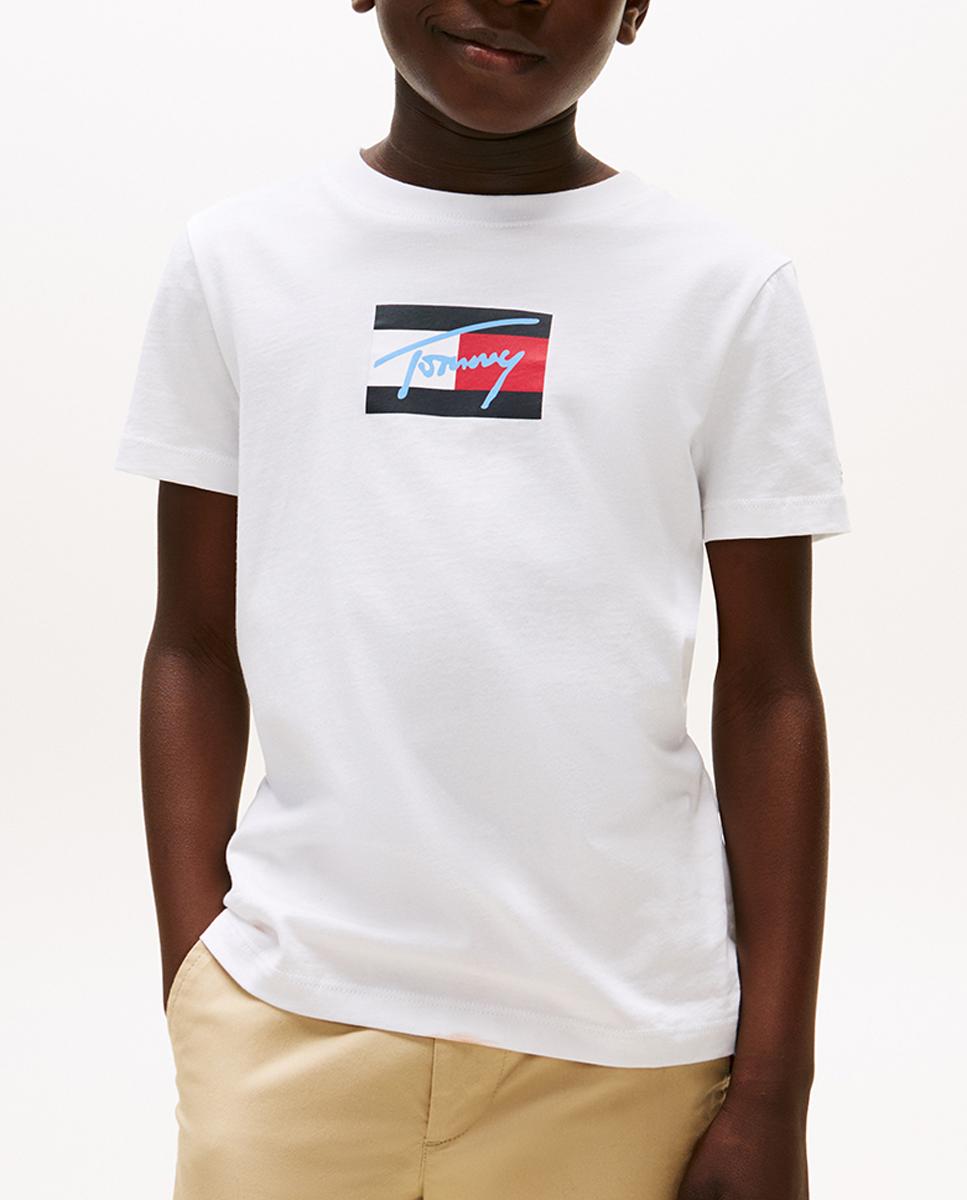 Imagen 0 de Camiseta de niño lisa de manga corta con logo en el pecho