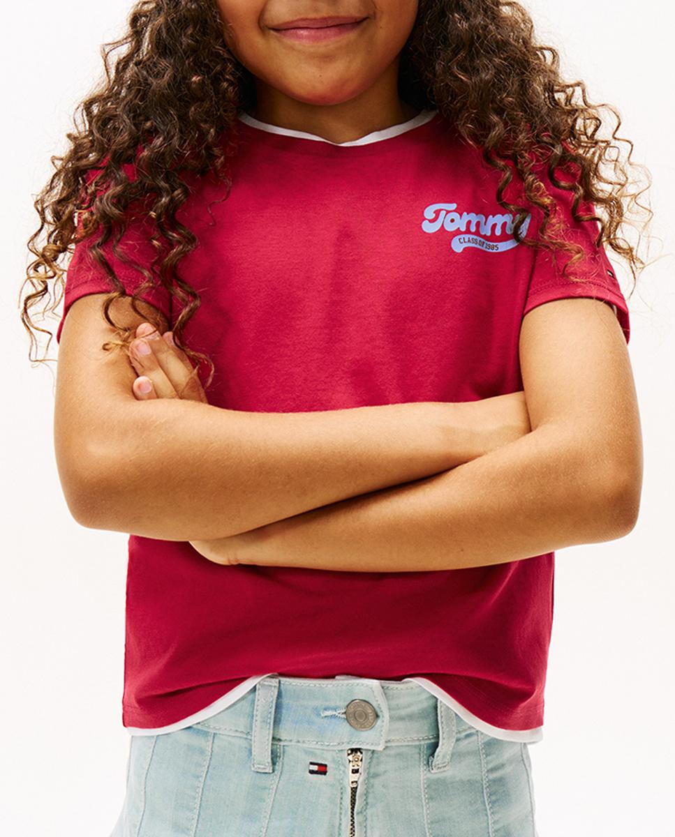 Imagen 0 de Camiseta de niña de manga corta con logo Varsity