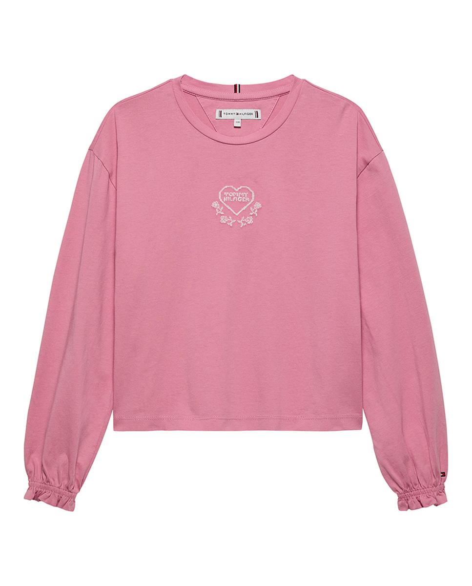 Imagen 0 de Camiseta de bebé niña de manga larga con logo frontal de corazón