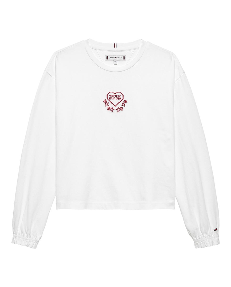 Imagen 0 de Camiseta de bebé niña de manga larga con logo frontal de corazón