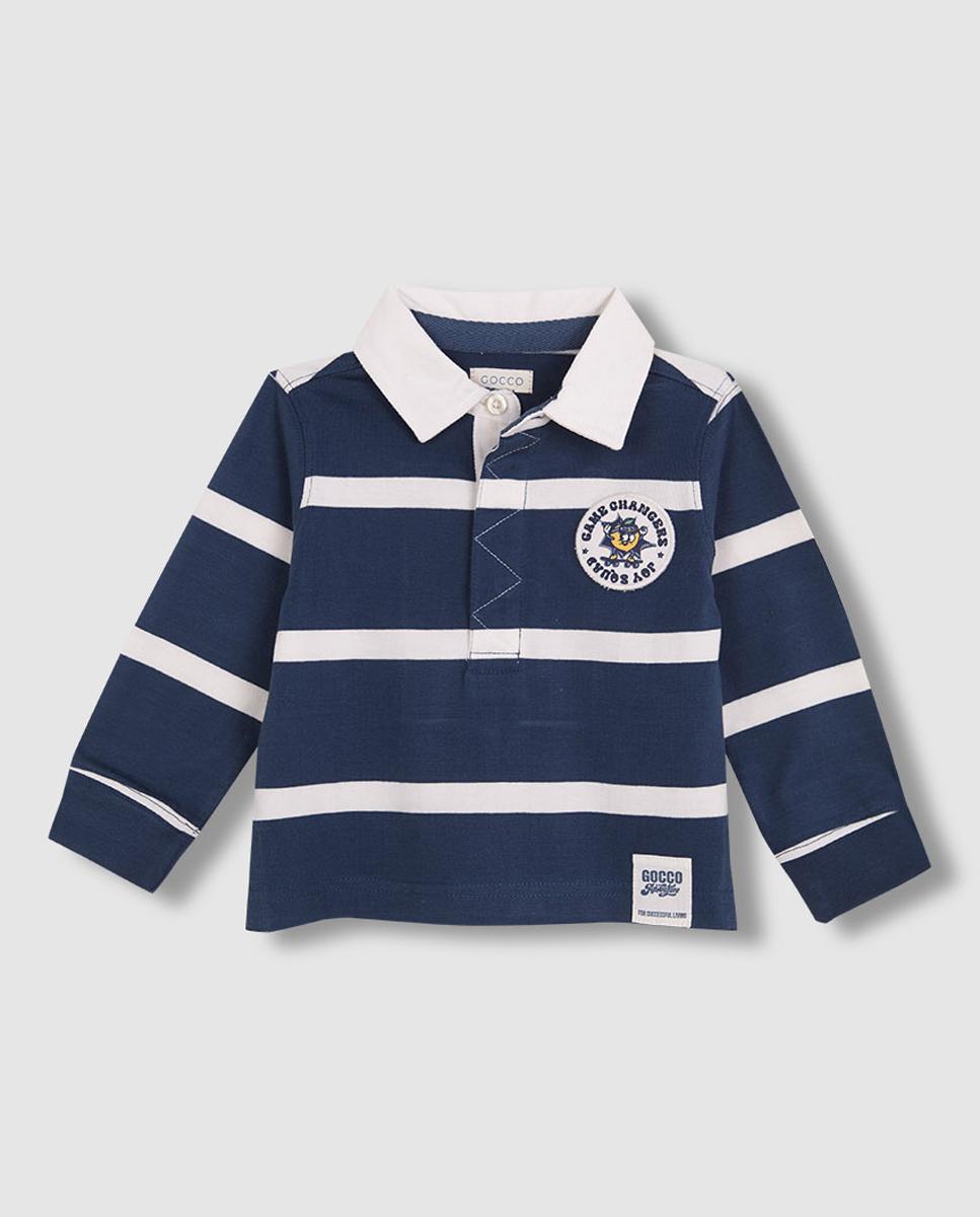 Imagen 0 de Polo De Rayas Con Parche Grã?Fico