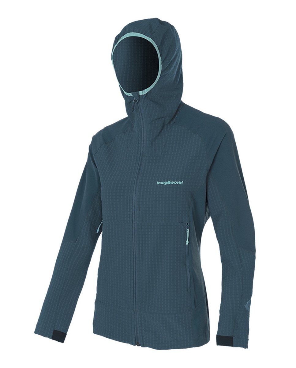 Imagen 0 de Chaqueta de mujer con capucha tejido tecnico