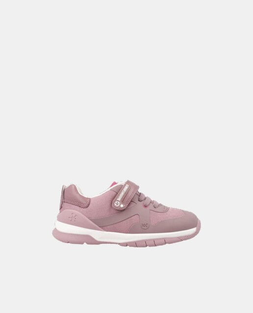 Imagen 0 de Zapatillas de niña en rosa bajas con cierre adherente y elásticos