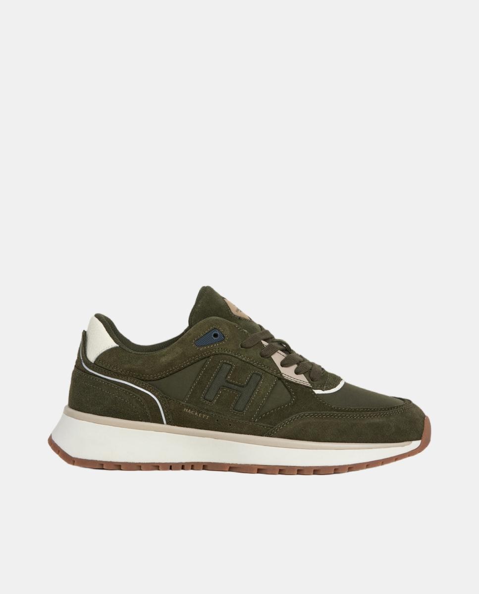 Imagen 0 de Zapatilla formal Otto Run de ante de piel de vacuno con monograma "H"