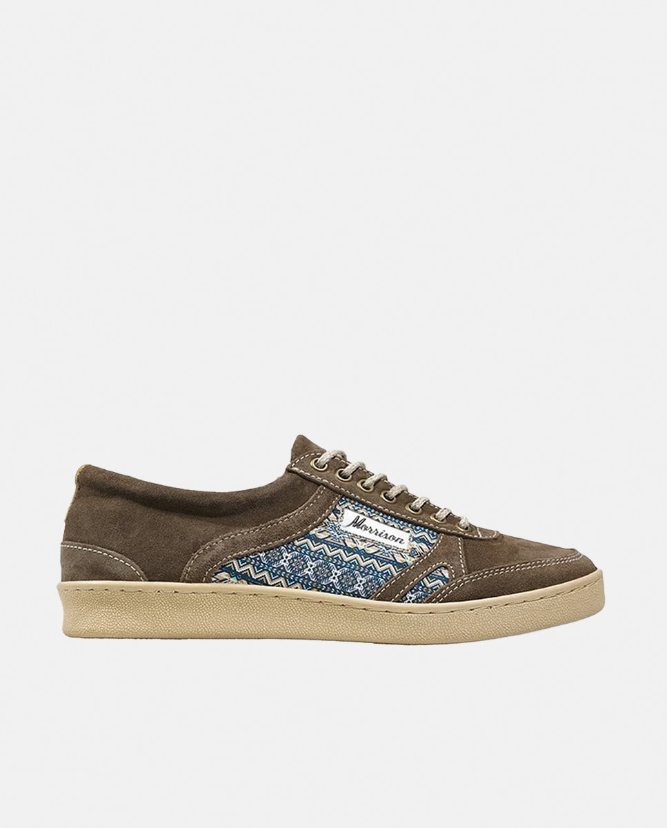 Imagen 0 de Zapatilla de hombre de nylon y ojetera en zigzag