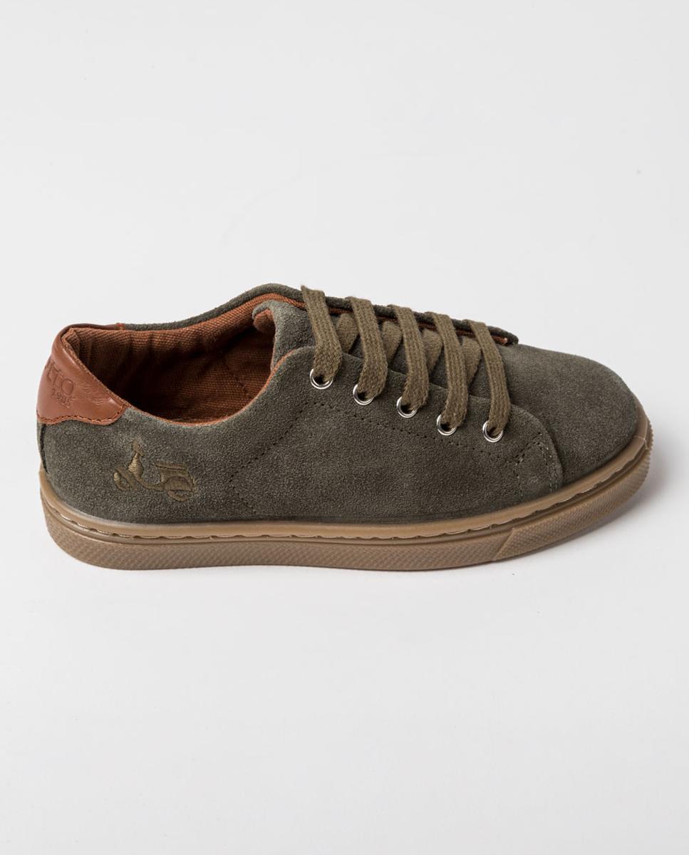 Imagen 0 de Zapatilla niño serraje verde oscuro
