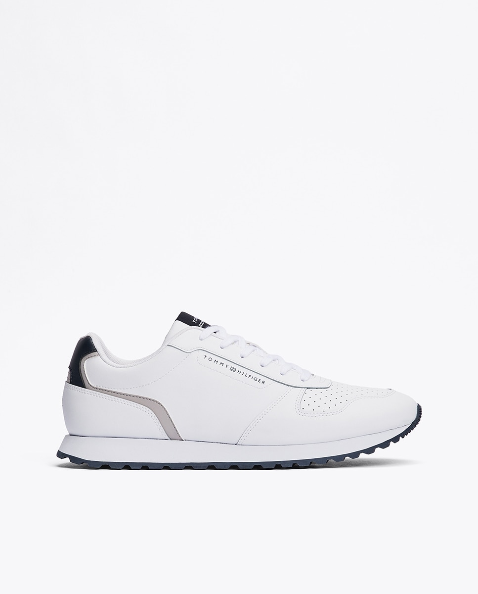 Imagen 0 de Zapatilla de hombre de piel en color blanco de Tommy Hilfiger