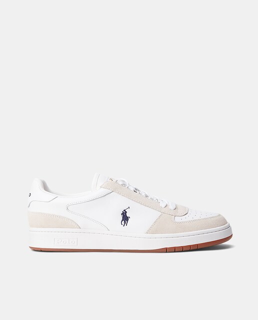 Imagen 0 de Zapatillas Court de hombre tipo basket bajas de piel con logotipo y suela de goma