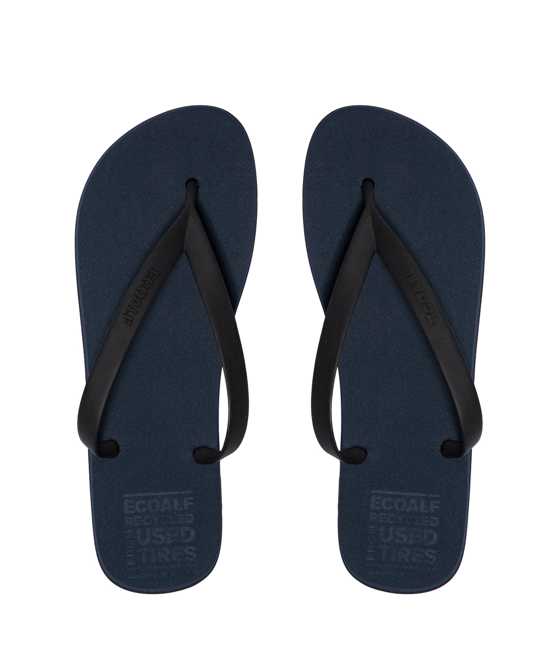 Imagen 0 de Chanclas flip flop lisas con logo en el talón hechas a partir de ruedas recicladas.