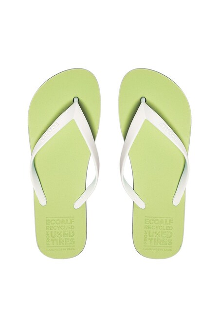 Imagen 0 de Chanclas flip flop lisas con logo en el talón hechas a partir de ruedas recicladas.