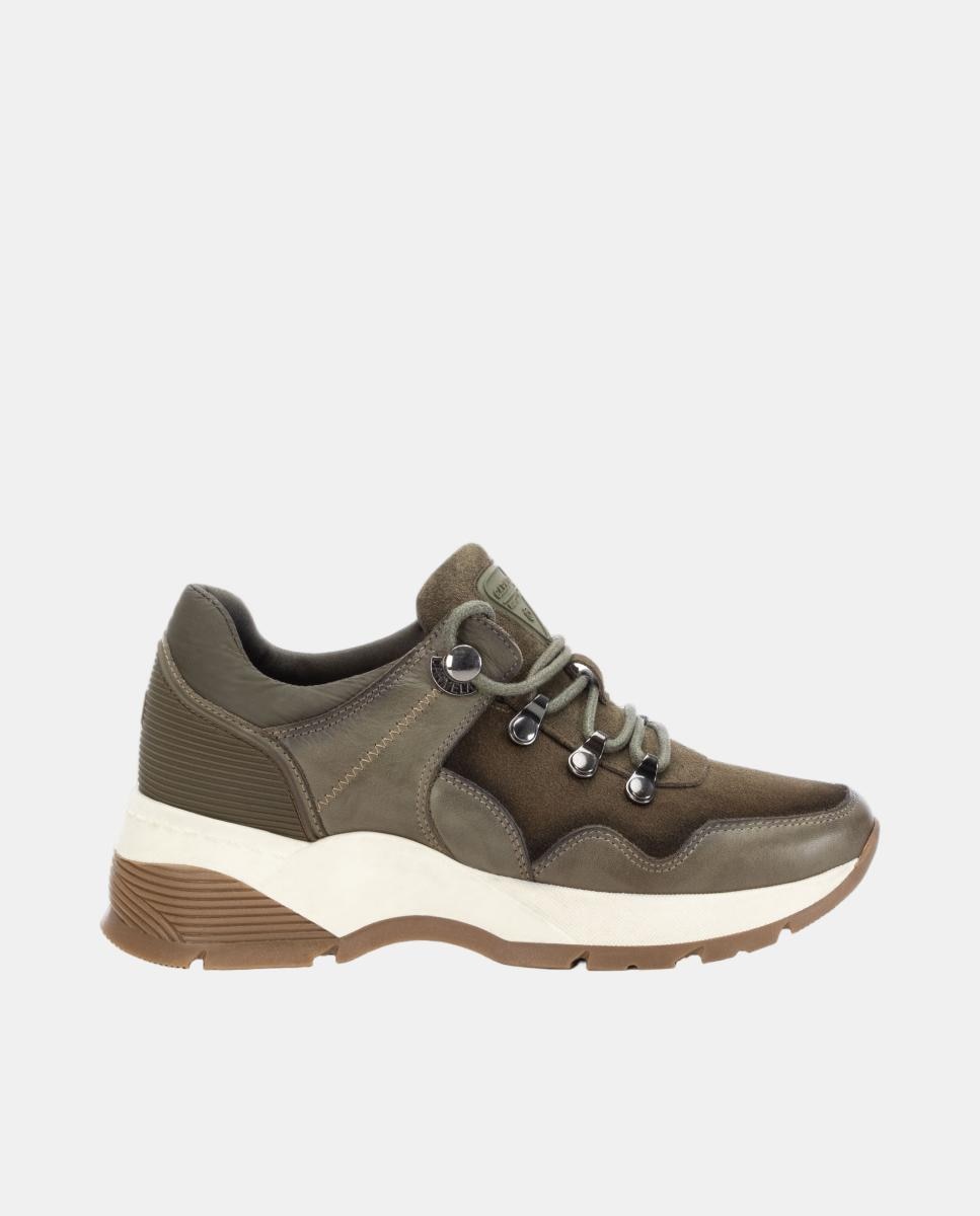 Imagen 0 de Zapatilla de mujer de piel con cordones