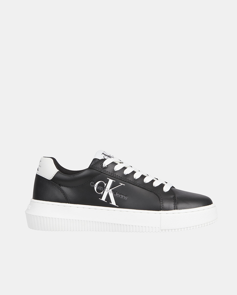 Imagen 0 de Zapatilla con suela chunky en piel, logo en el lateral