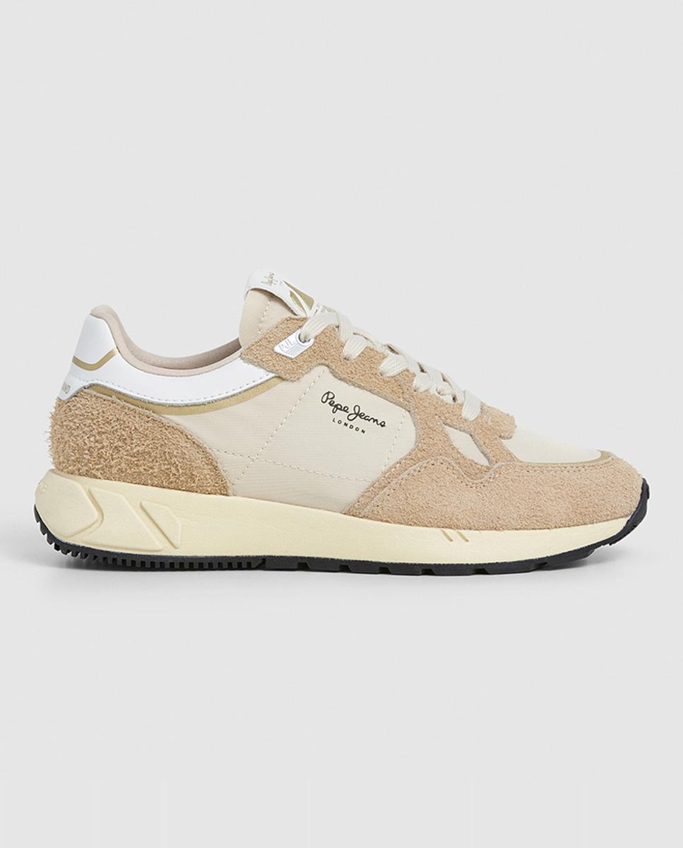 Imagen 0 de Zapatillas Marlon Vibe de mujer en combinación de tonos beige y textura con pelo