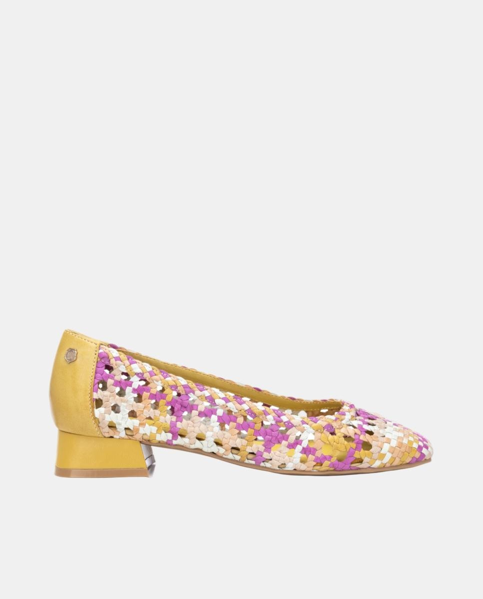 Imagen 0 de Bailarina de mujer, en piel, diseño trenzado multicolor