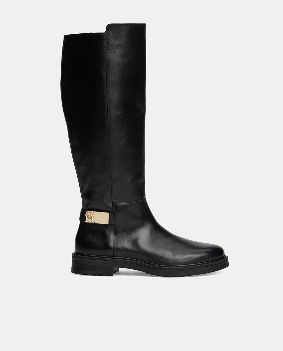 Imagen 0 de Botas de caña alta en mezcla de piel y ante de Tommy Hilfiger