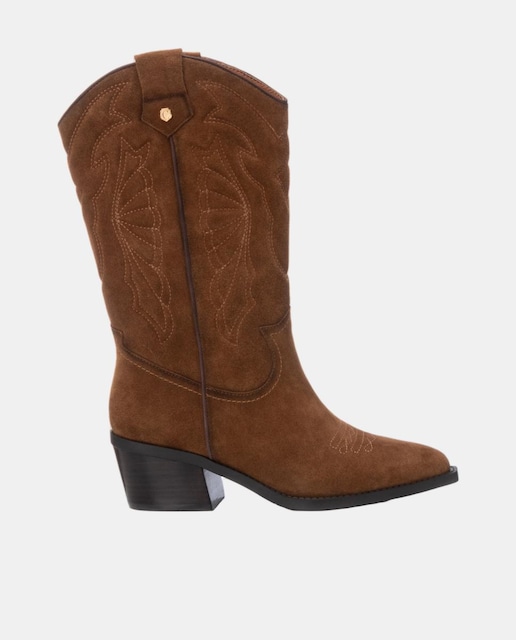 Imagen 0 de Bota de mujer de serraje con bordado cowboy