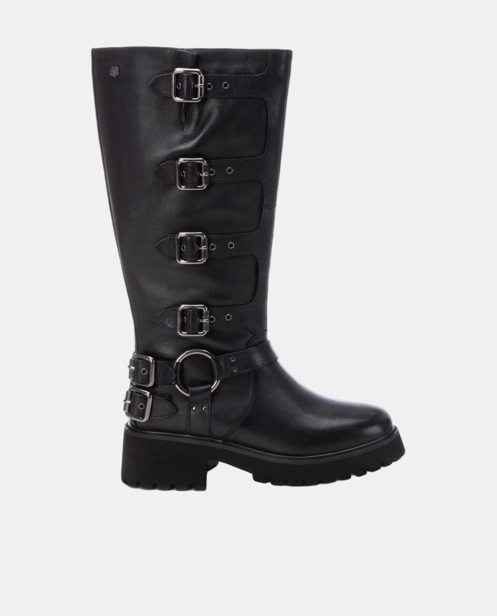 Imagen 0 de Bota de mujer de piel estilo motorista