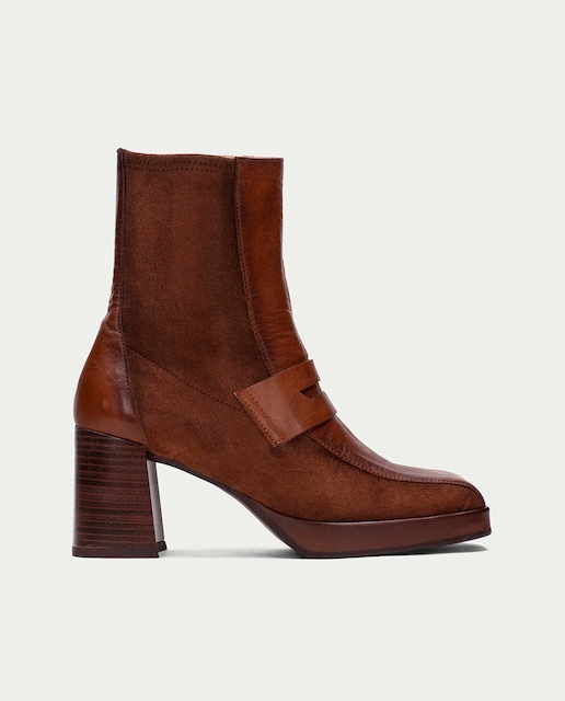 Imagen 0 de Botines de mujer Hispanitas con punta cuadrada, tacon bloque y plataforma