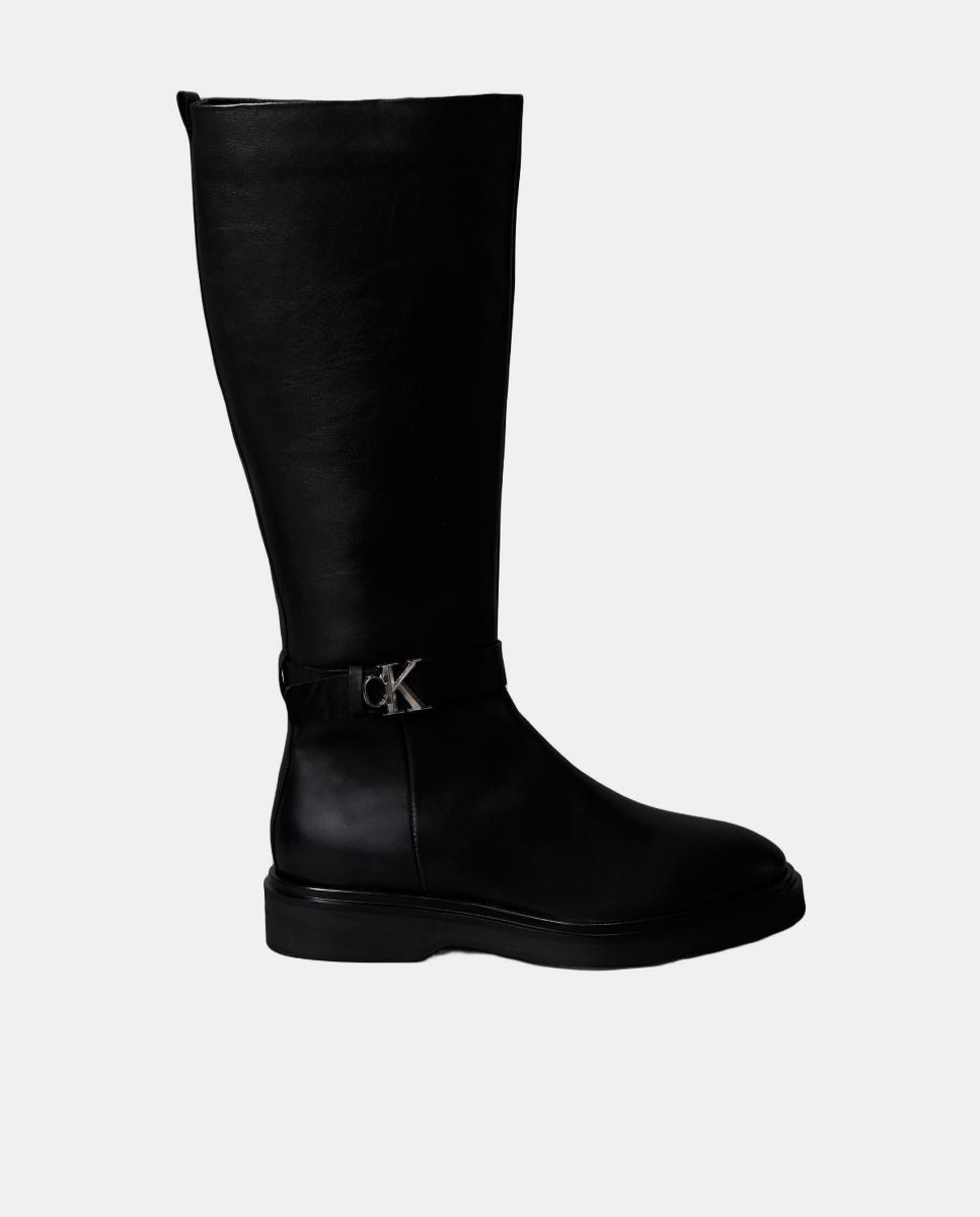 Imagen 0 de Bota alta plana de mujer en piel.