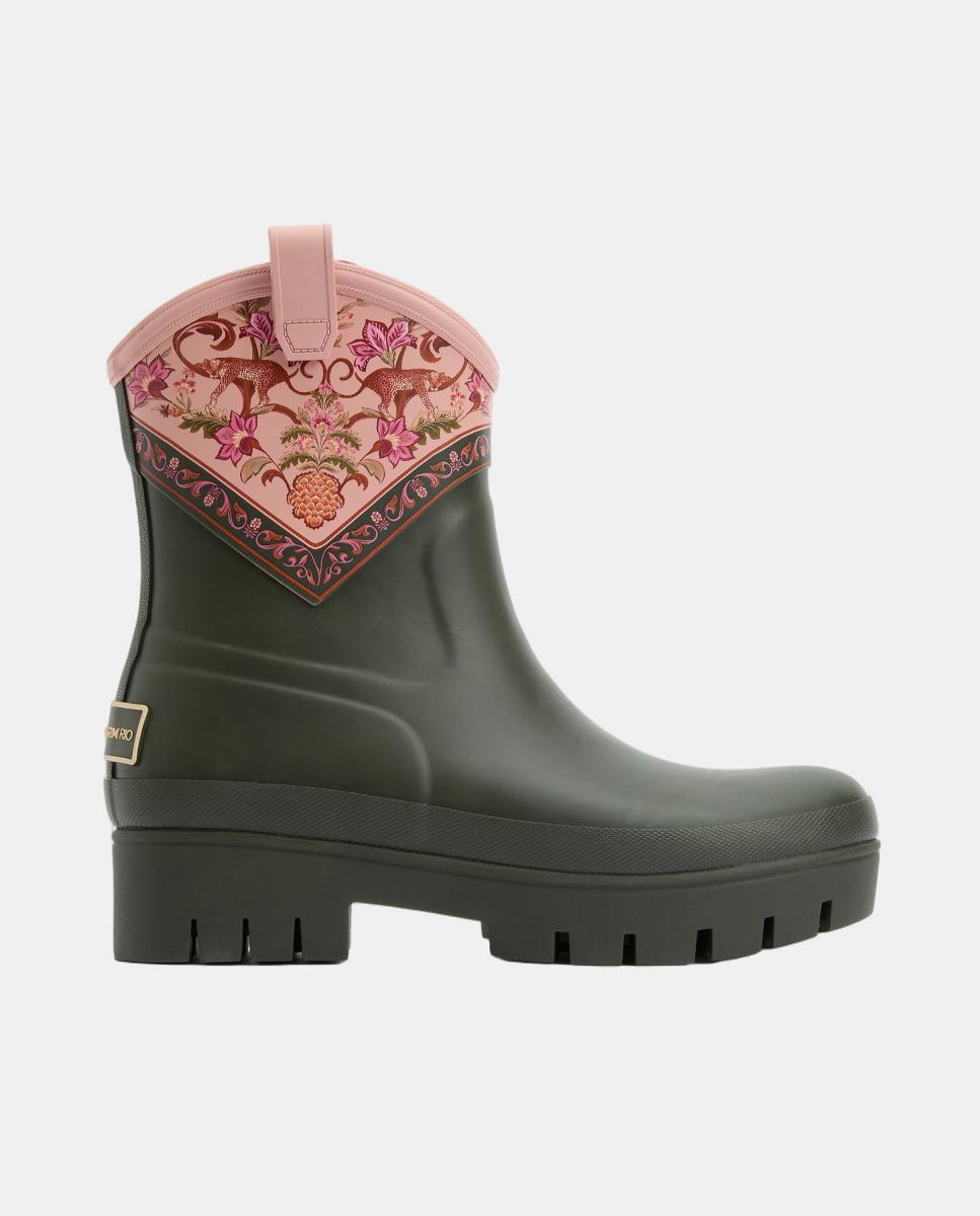 Imagen 0 de Bota de media caña con estampado tropical Farm Rio x Barbour