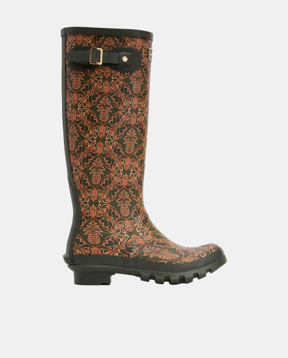 Imagen 0 de Bota alta de goma con estampado integral de piñas Farm Rio x Barbour
