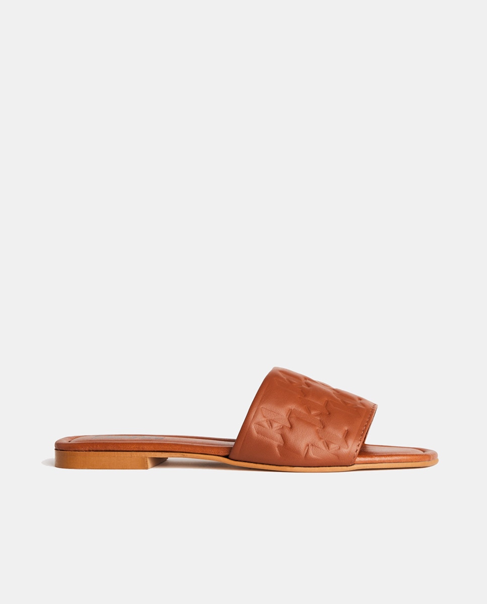 Imagen 0 de Sandalias planas Brio de mujer en piel con logotipo