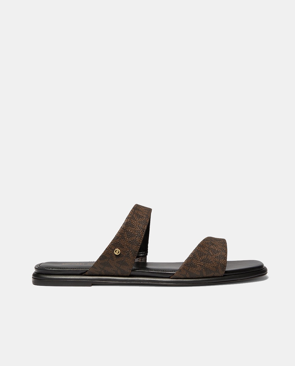 Imagen 0 de Sandalias planas Jaida de mujer con estampado logo MK