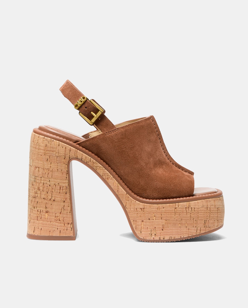 Imagen 0 de Sandalias de plataforma de mujer en piel