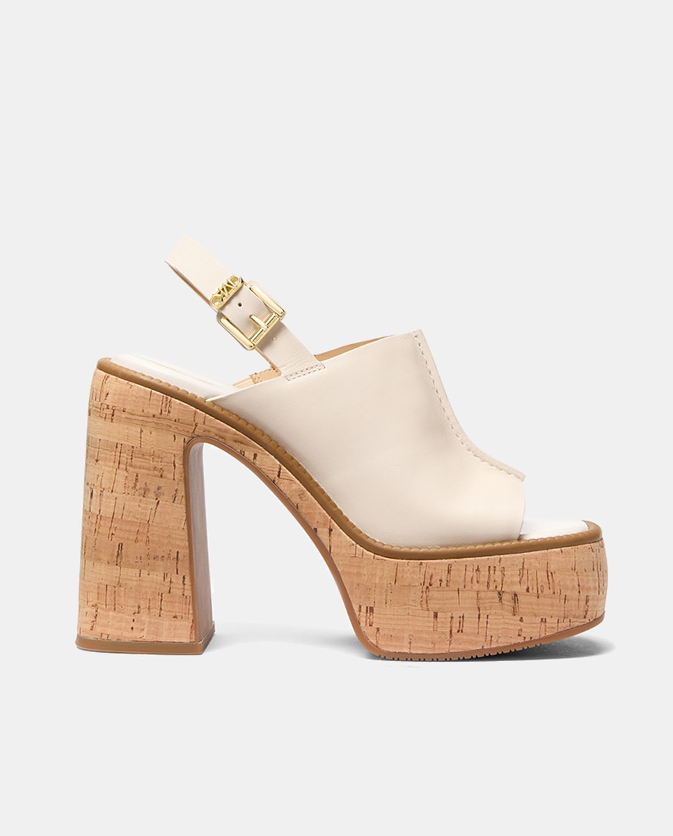 Imagen 0 de Sandalias de plataforma de mujer en piel
