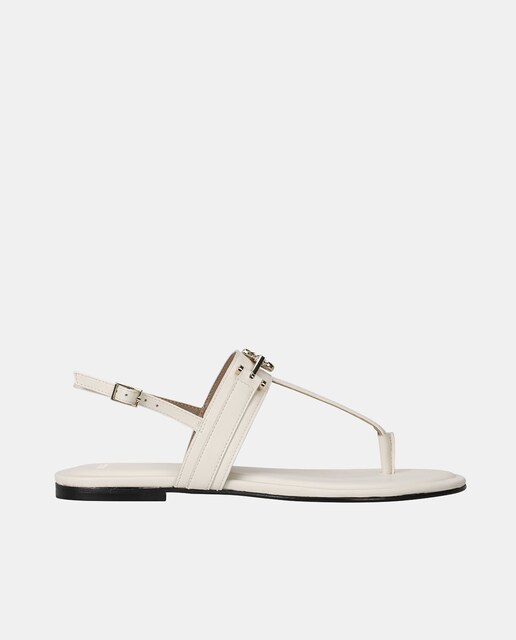 Imagen 0 de Sandalia plana de mujer de piel