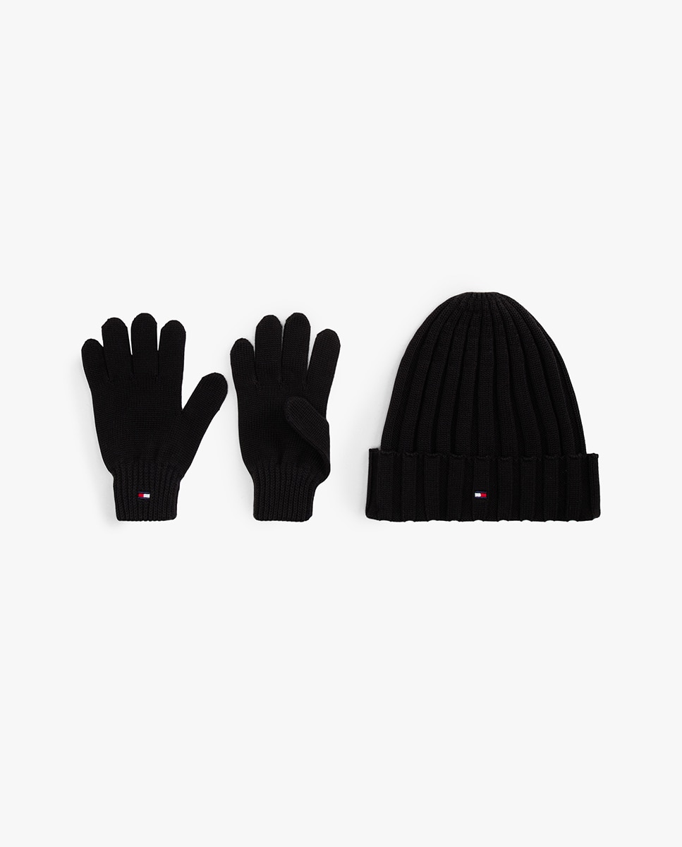 Imagen 0 de Set de gorro y guantes de niño con bandera corporativa bordada