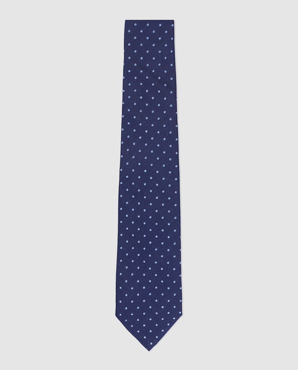 Imagen 0 de Corbata de niño Hackett en azul marino con topos a contrastes