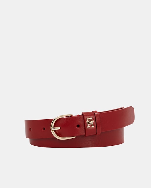 Imagen 0 de Cinturón de piel en color rojo de Tommy Hilfiger