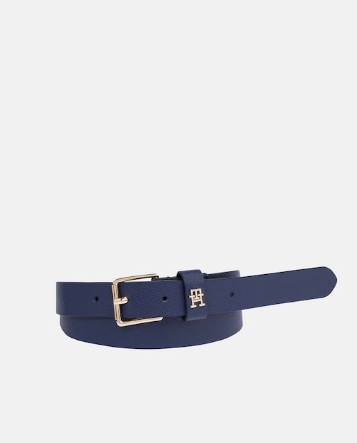 Imagen 0 de Cinturón de piel en color azul marino de Tommy Hilfiger.