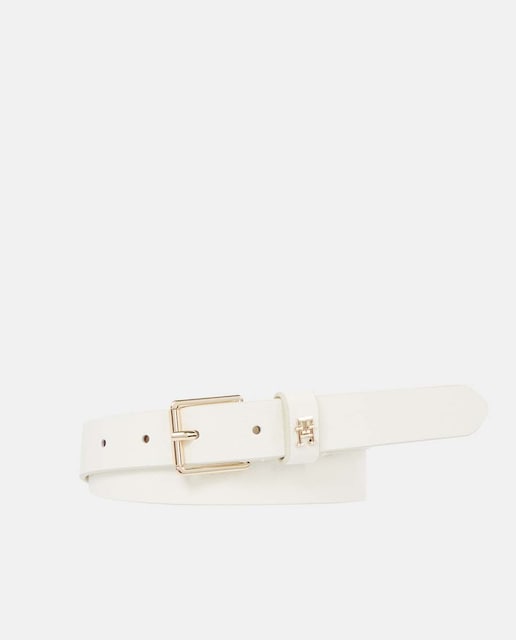 Imagen 0 de Cinturón de piel en color blanco de Tommy Hilfiger.
